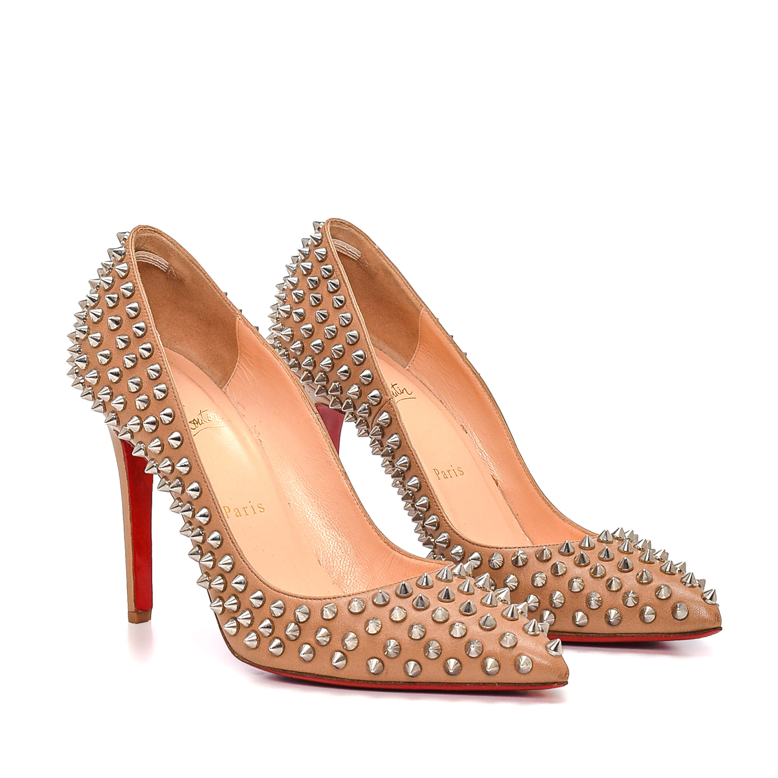 CHRISTIAN LOUBOUTIN - Nude & Silver Stud Pump